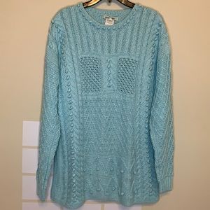 Deirdre Mcguire 100% Pima Cotton Handknitted in Ireland Pullover Sweater Size L